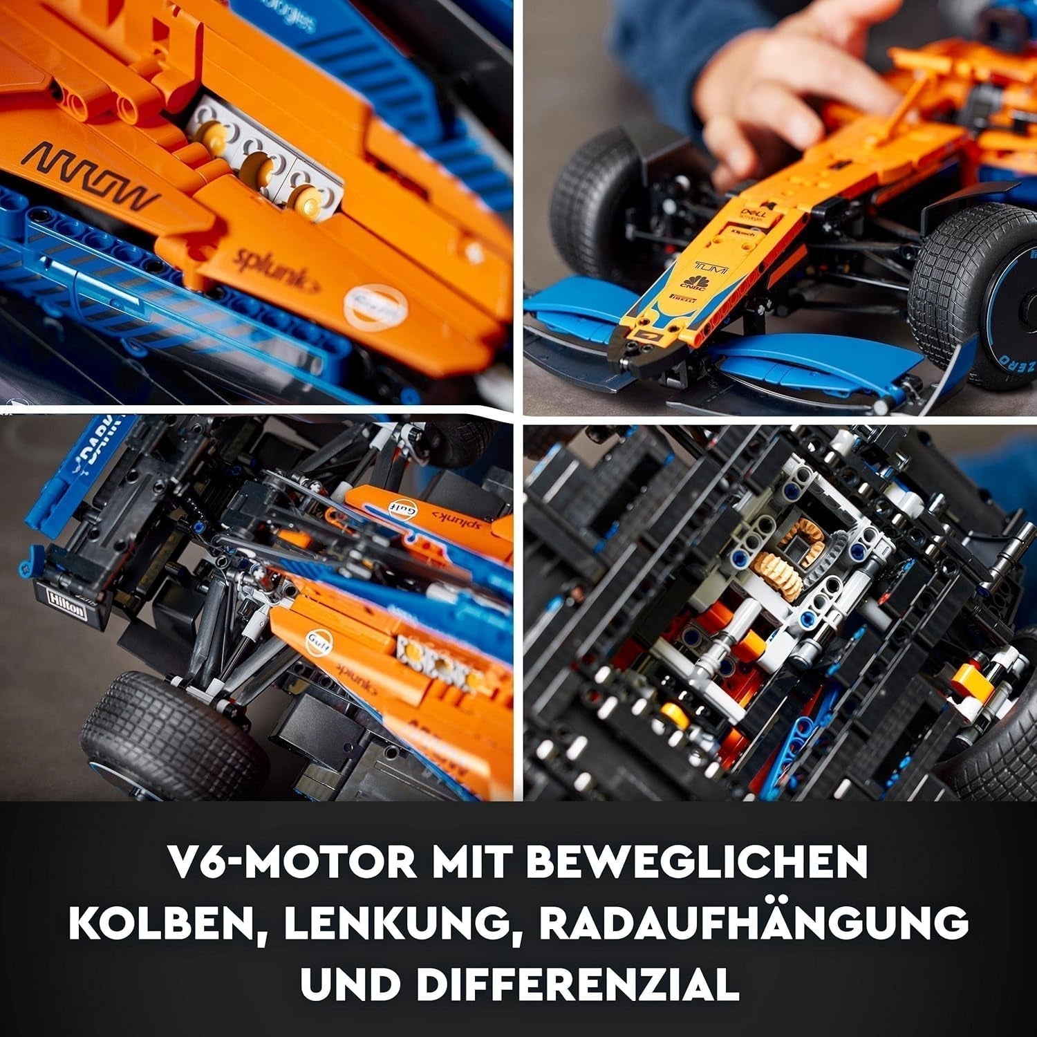 Lego Technic Auto da corsa Mclaren di Formula 1 - Modello F1 per adulti con motore V6 e sterzo - Regalo per appassionati di sport motoristici e collezionisti - 42141 Set di costruzione Besuche den LEGO-Store