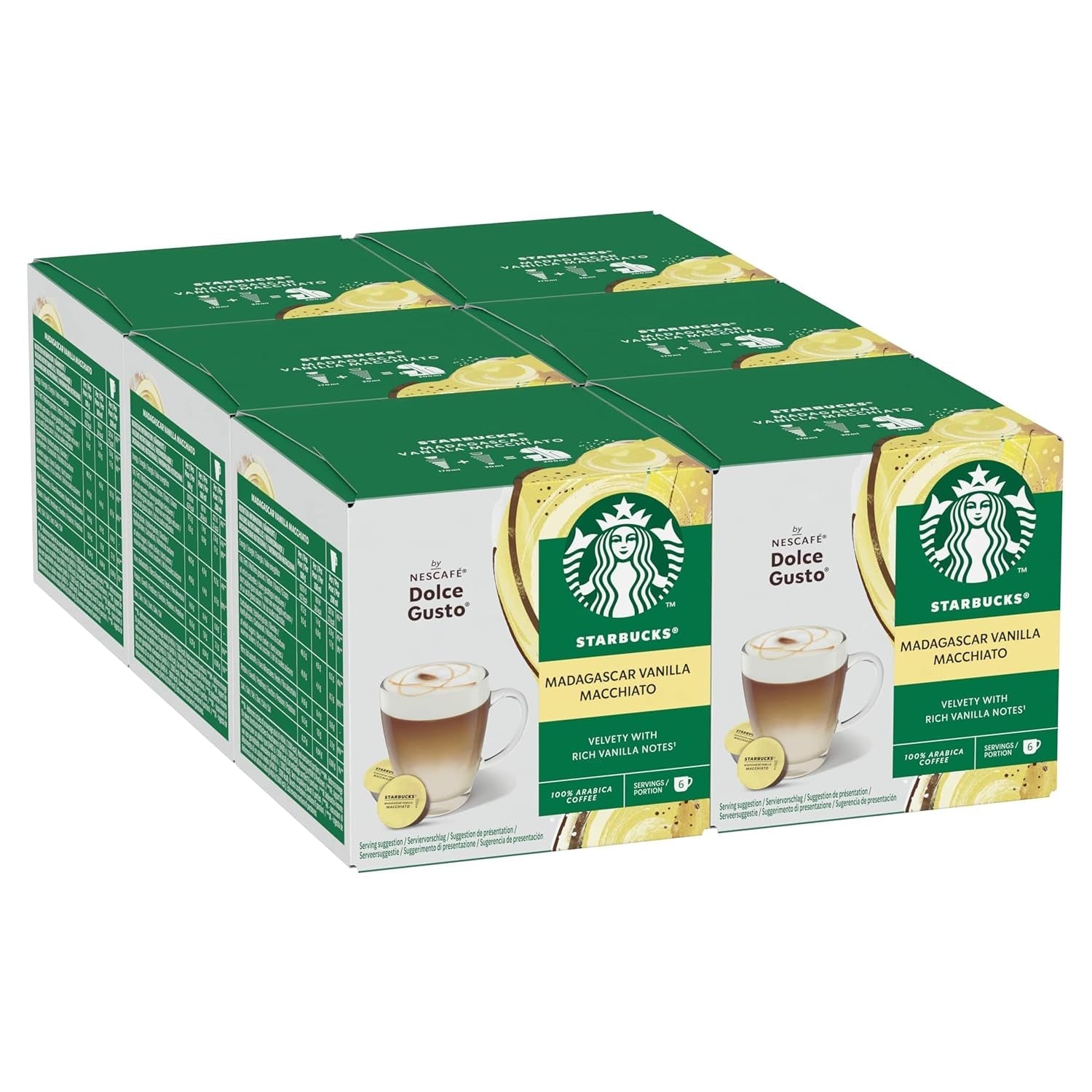 STARBUCKS Vanilla Macchiato di Nescafé Dolce Gusto Kaffeekapseln 6 x 12 (72 Capsule)