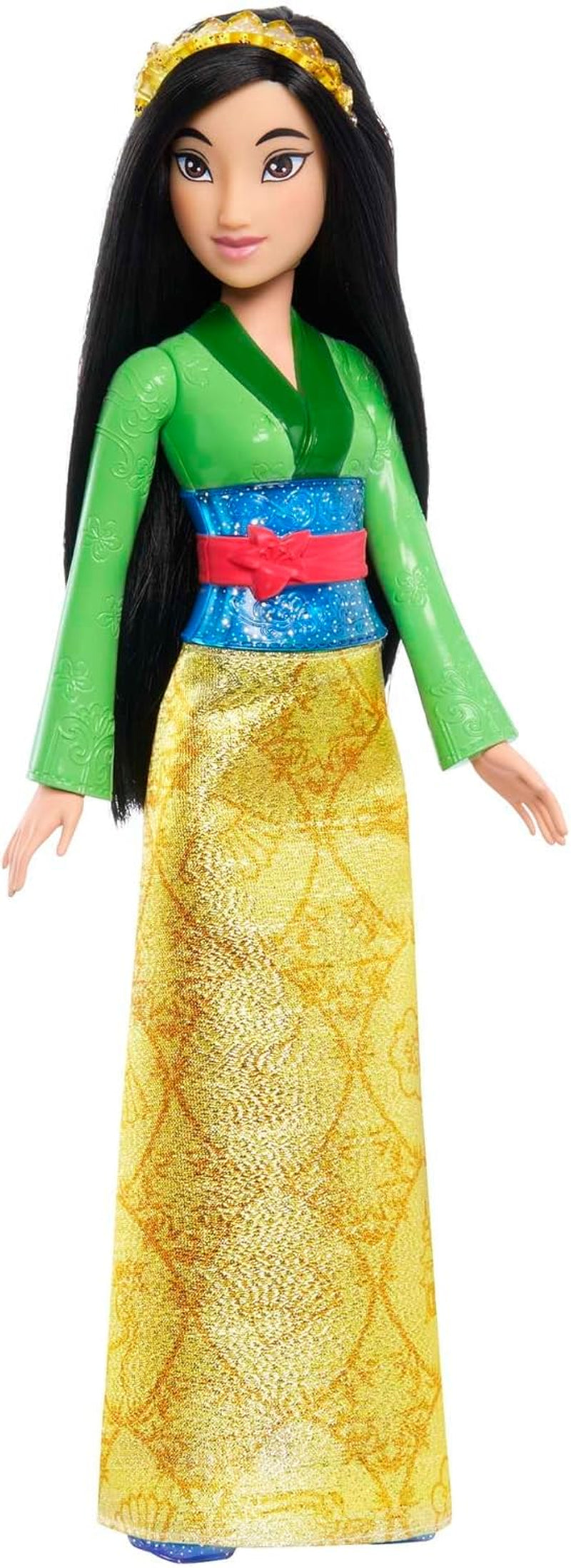 Mattel DISNEY Principessa Aurora - bambola con abito tipico, scarpe e tiara rimovibili, top scintillante e gonna fantasia staccabile, capelli lunghi pettinabili, HLW09 Naty Shop Mulan Dolls