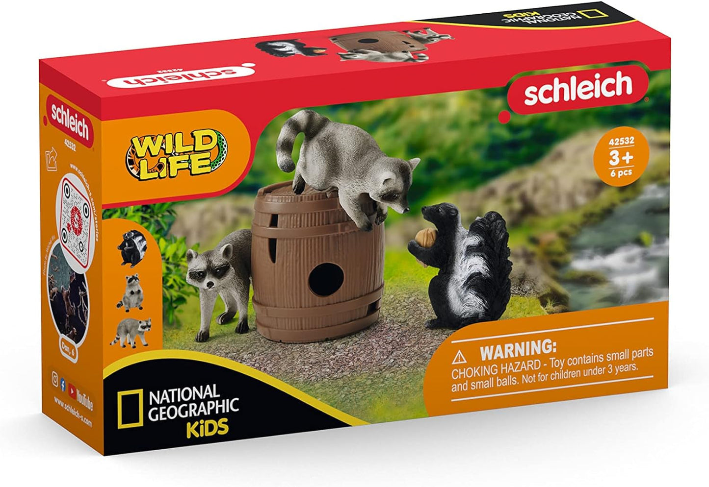 Schleich 42532 Divertimento intorno alle noci, Da 3 anni, WILD LIFE - Set da gioco, 6 pezzi Action figures Naty Shop Nuova confezione