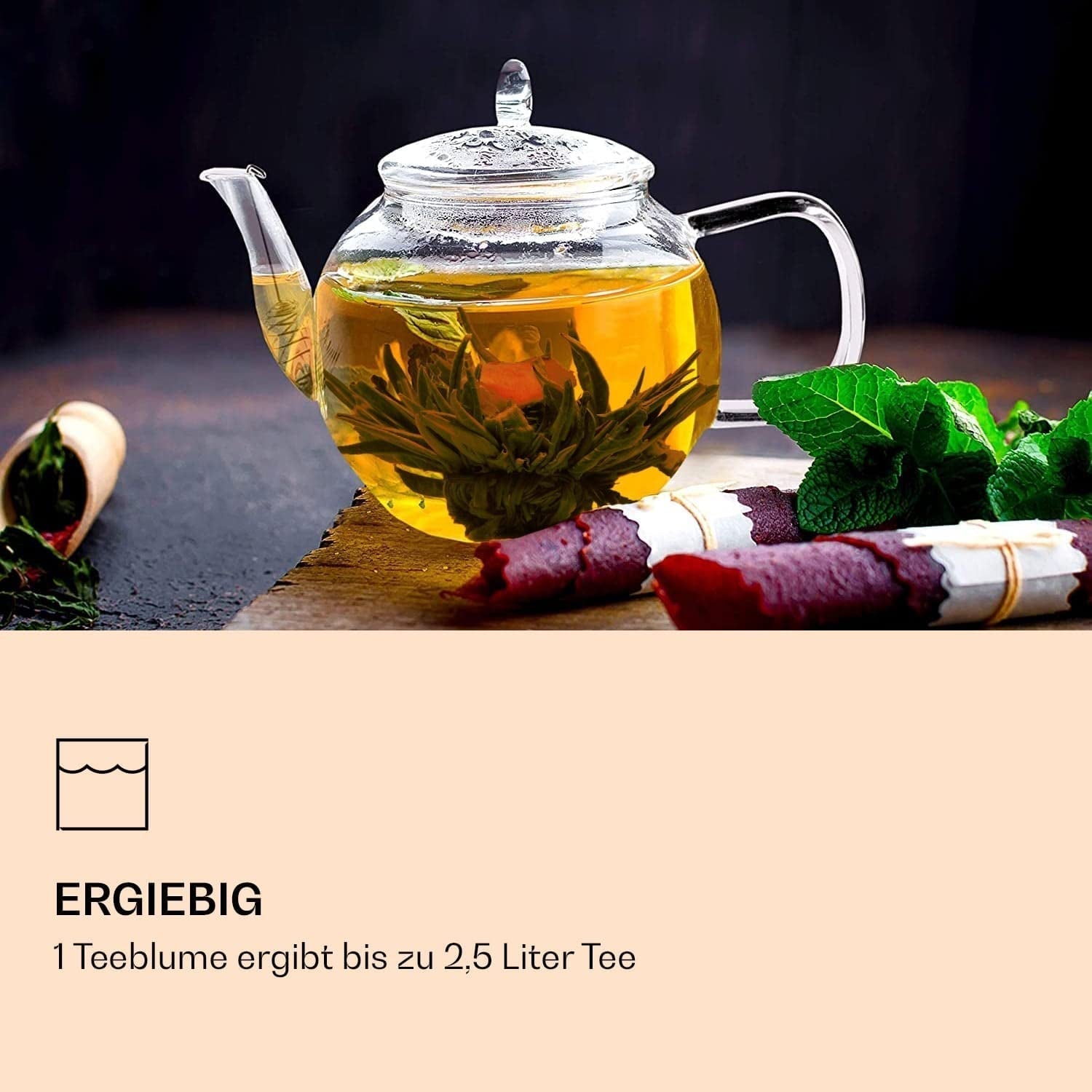 Feelino Elegante scatola mista da 6 pezzi - Feelino fiori di tè bianchi in una splendida confezione da degustazione e regalo con 6 diverse rose di tè bianche, confezionate singolarmente sottovuoto, confezione da 1 pezzo