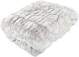 Lavish Home Coperta Gerüschte Oversize in Pelliccia Sintetica, 152,4 X 203,2 Cm, Pelliccia Sintetica Jacquard, Copriletto Queen Size per Letti e Divani, Grigio Lavish Home Letti e Coperte Grigio
