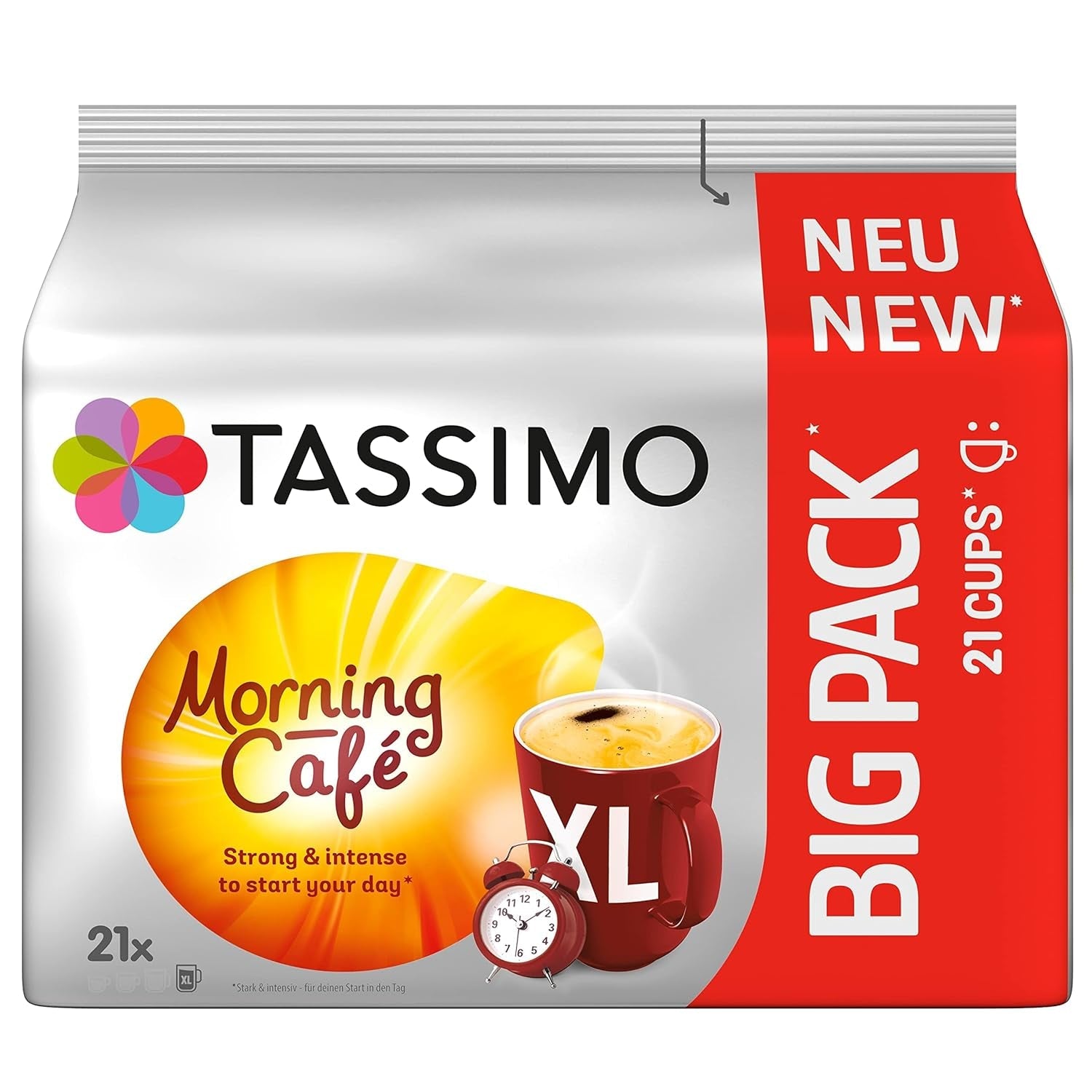 Tassimo Kapseln Moring Café XL Forte e intenso, confezione grande, 5 x 21 pastiglie, 105 Kaffeekapseln