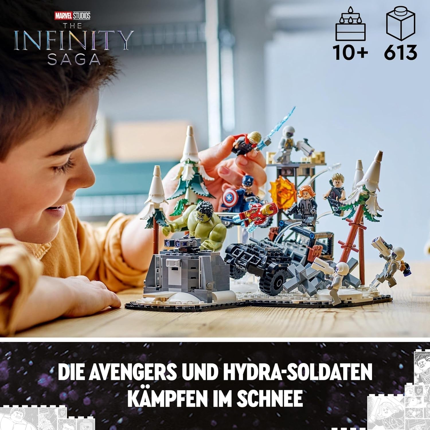 LEGO Marvel Avengers Assemble: Age of Ultron, set costruisci e gioca con 8 minifigure di supereroi come Thor, Hulk e Iron Man, giocattolo costruibile per ragazzi e ragazze, set avventura 76291 Set da costruzione Besuche den LEGO-Store