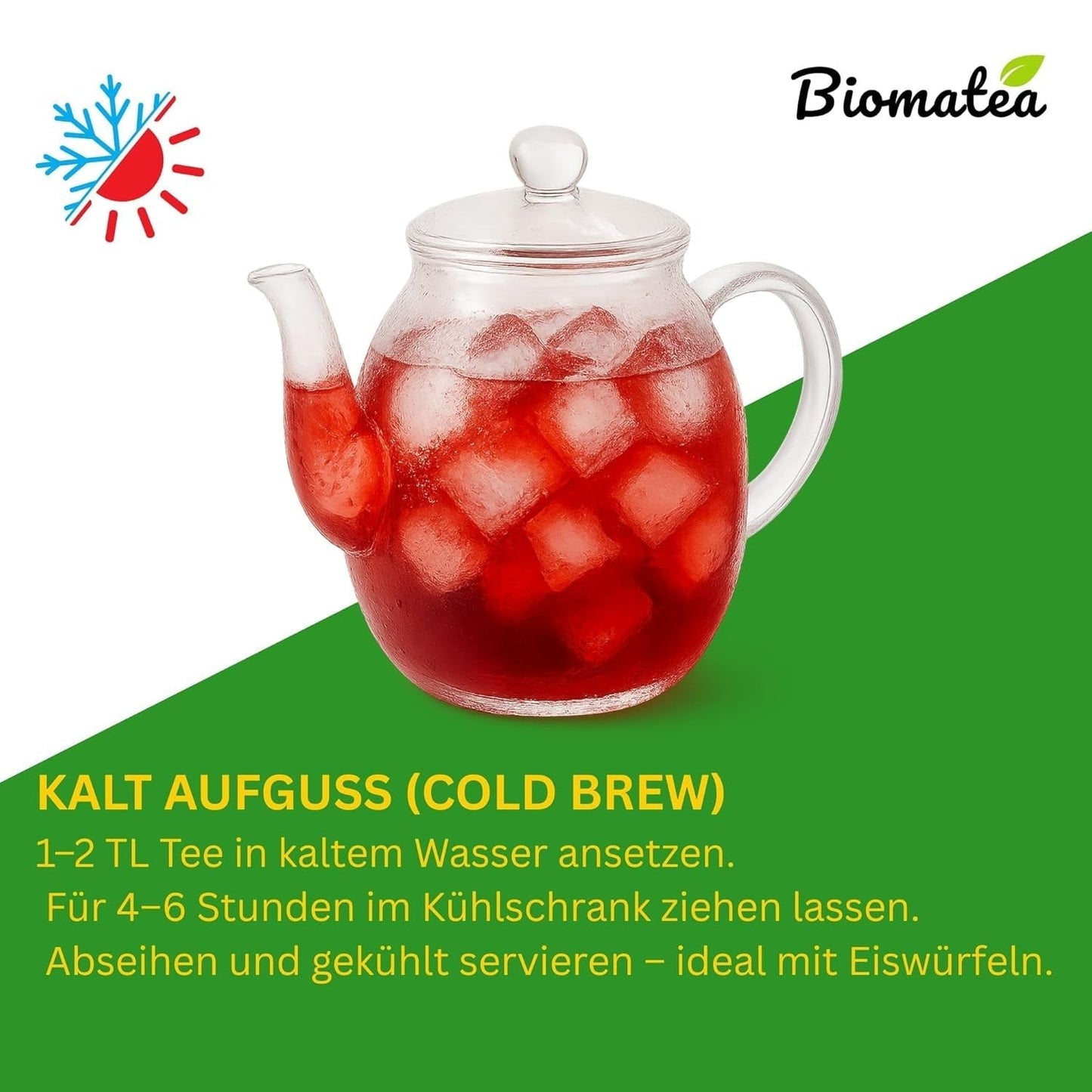 Tè alla frutta – 100 g Miscela di frutta aromatizzata con mela, ibisco e cannella – Busta con chiusura a zip, ca. 25 tazze – Senza additivi, confezionato in Germania