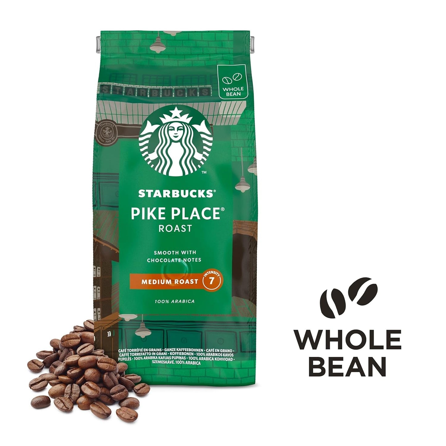 STARBUCKS Pike Place Arrosto, Mittlere Röstung, Ganze Kaffeebohnen 450g (confezione da 4)