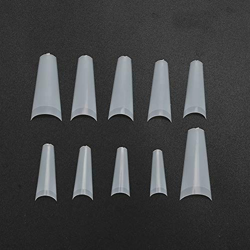 500 punte per unghie finte, punte naturali per unghie artificiali francesi per manicure, L, unghie finte fai da te, gel UV ovale, accessori per unghie per donne e ragazze (colore naturale)