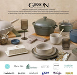Gibson 99813.16R Elite Soho Lounge Reactive Glaze Set di stoviglie per 4 persone, 16 pezzi, effetto bicolore blu-verde/nero