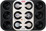 Zenker 12Er Muffinform – Muffinbackblech Für Muffins Und Cupcakes Aus Der Serie Soccer Baking– Hitzebeständiges 12Er Muffinblech Mit Antihaftbeschichtung, Schwarz Stampi e vassoi per cuocere Naty Shop