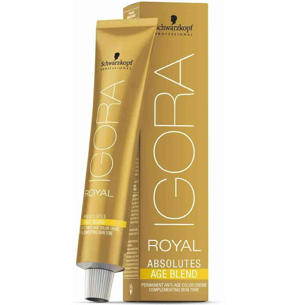 Tintura per capelli Igora Royal Absolute Age Blend, 7-560 Biondo medio cioccolato dorato, 60 ml Naty Shop Tintura per capelli 8-140 Biondo chiaro Cendré Beige 60 ml (1 confezione)