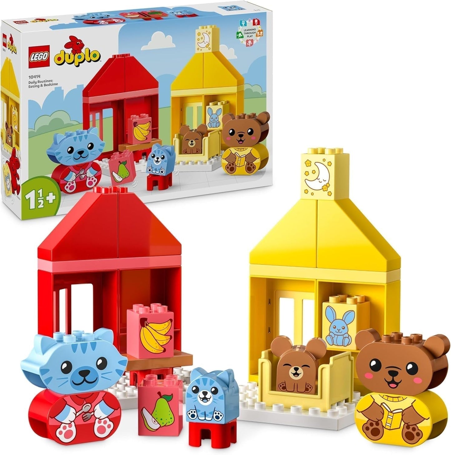 LEGO DUPLO Routine quotidiane: mangiare e andare a dormire, giocattolo didattico per incoraggiare lo sviluppo sociale ed emotivo, con 4 personaggi di animali, regalo per bambini a partire da 18 mesi 10414 Set da costruzione Besuche den LEGO-Store Titolo predefinito