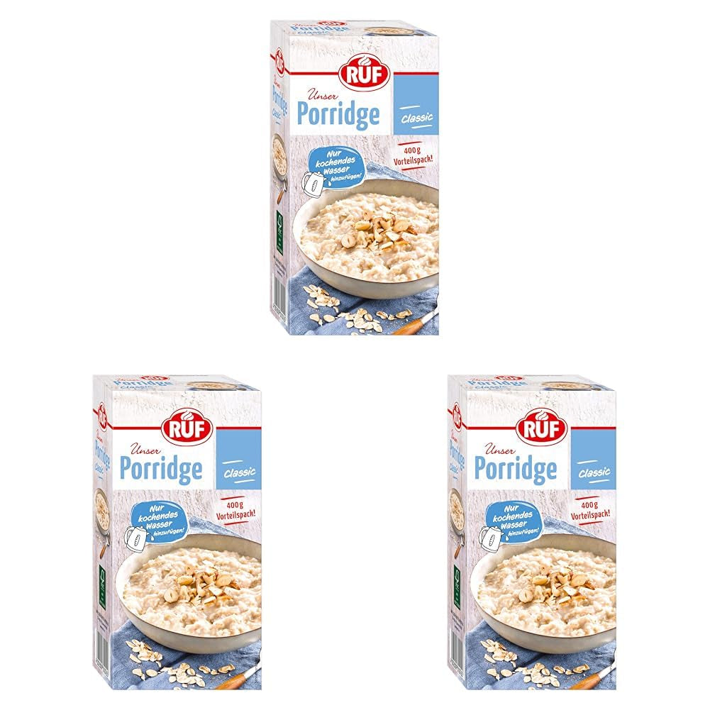 RUF Farina d'avena alla mela e cannella con fiocchi d'avena integrali, delicato sapore di cannella e pezzi di mela essiccata, snack, confezione sfusa, 1 x 400 g