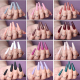 FANDAMEI 12 Colori 288 pz Unghie Finte Lisce Ballerina Lunga Bara Unghie Finte Punte Del Chiodo Acrilico Ballerina Lunga Unghie Finte