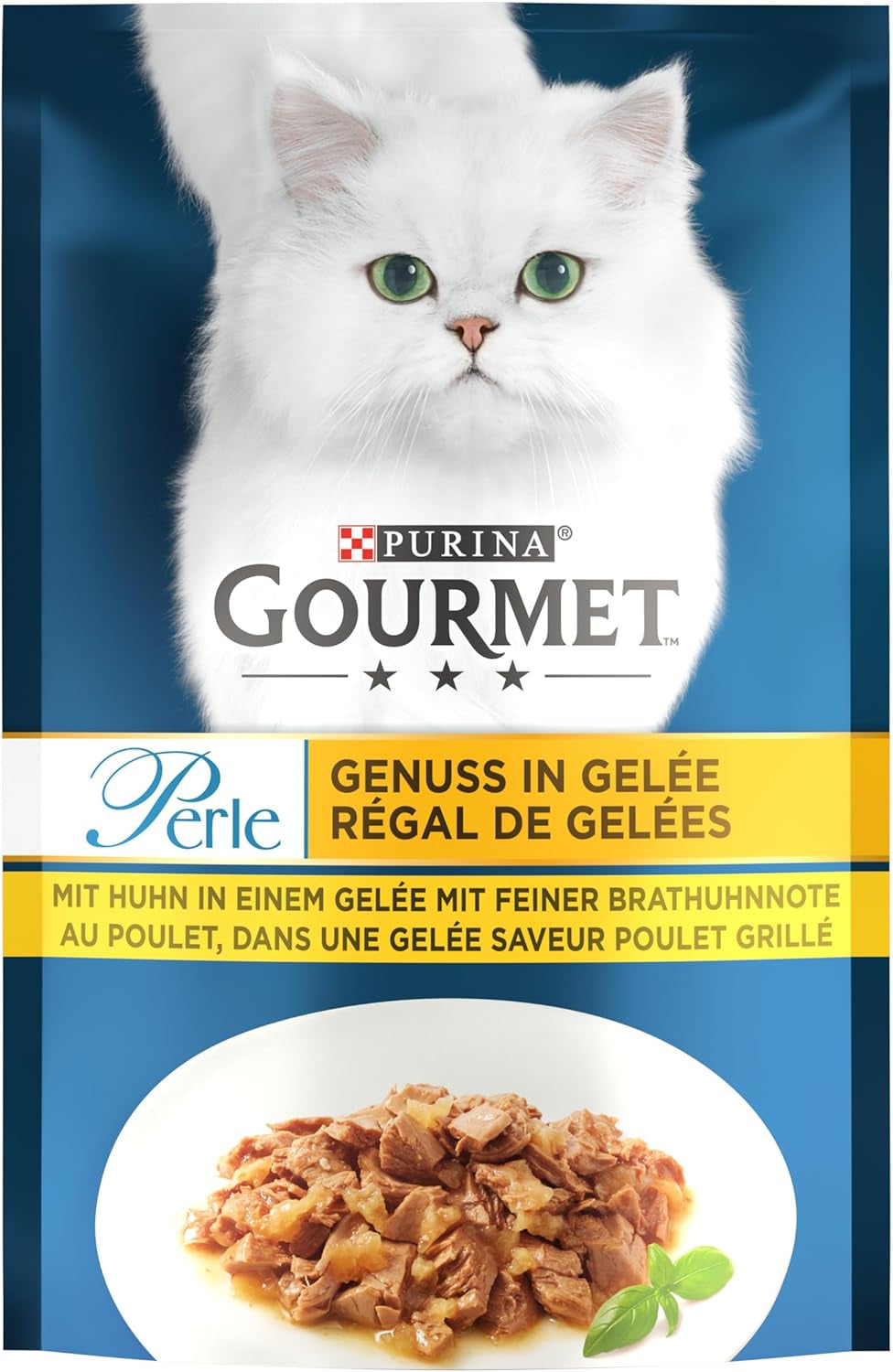 Gourmet Perle Delight in Jelly cibo umido per gatti con pollo e un delicato sapore di pollo al forno, confezione da 26 (26 x 85 g)