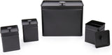 Salter BW12614EU7 Set di scatole portaoggetti Kuro - 4 contenitori da cucina Scatole organizer quadrate per pane/tè/caffè/zucchero, facili da pulire, per mantenere il cibo fresco Nero Naty Shop Scatole portaoggetti per alimenti, set di 4
