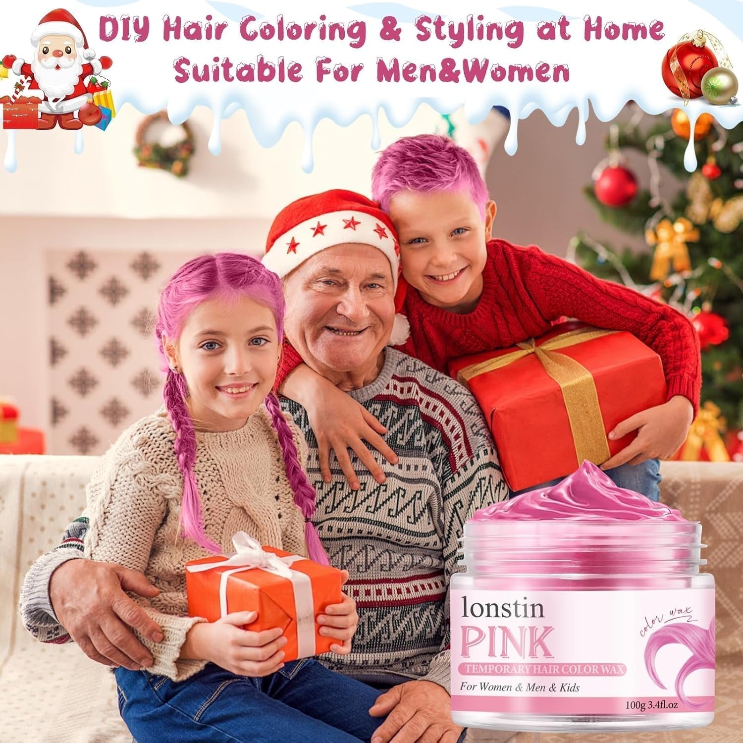 Lavabile Rosa Tintura Per Capelli Temporanea Cera Per Capelli Temporanea Colore Naturale Acconciatura Pomata Tintura Per Capelli Lavabile Per Uomini Donne Festa Cosplay Halloween Natale Tinture Per Capelli Naty Shop