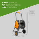 Amig - Avvolgitubo | per tubi da 1/2" | max. 60 m arrotolati | con manovella per un facile avvolgimento | polipropilene | arancione e grigio