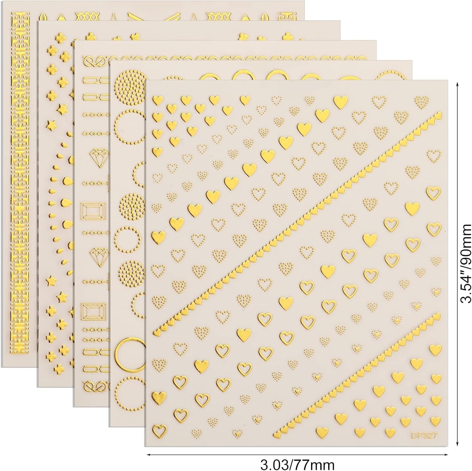 MWOOT 10 fogli Gold Nagelsticker Abziehbilder Nail Art Sticker, adesivi per unghie autoadesivi 3D Set Linei Streifenband Design, fai da te Metallisch Nailart Aufkleber Maniküre Zubehör Für Nagel Dekoration