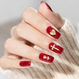 Ciondoli per unghie dorati 80 pezzi Croce rosa cuore Vergine Maria Gemme per unghie Lega di metallo Accessori per unghie per decorazioni di design per manicure Artigianato fai-da-te