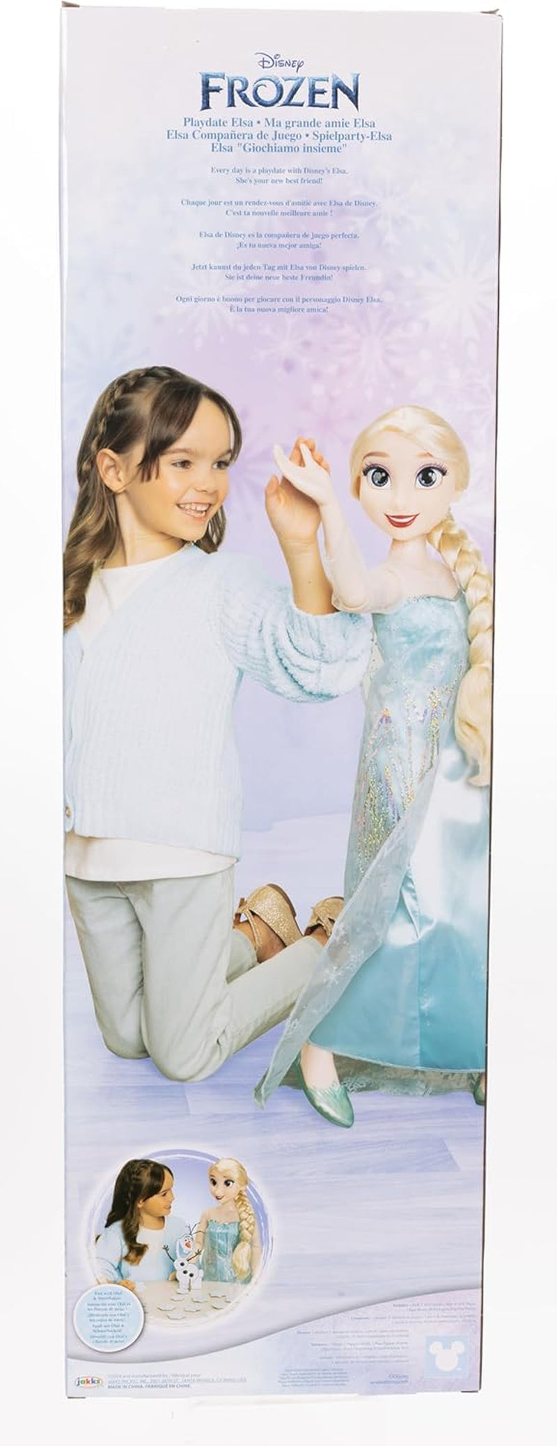 Disney Frozen Playdate Elsa Bambola Gigante da 80 cm della Jakks Pacific Bambola Completamente Articolata con 11 Punti di Articolazione Include Spazzola per Capelli e Accessori