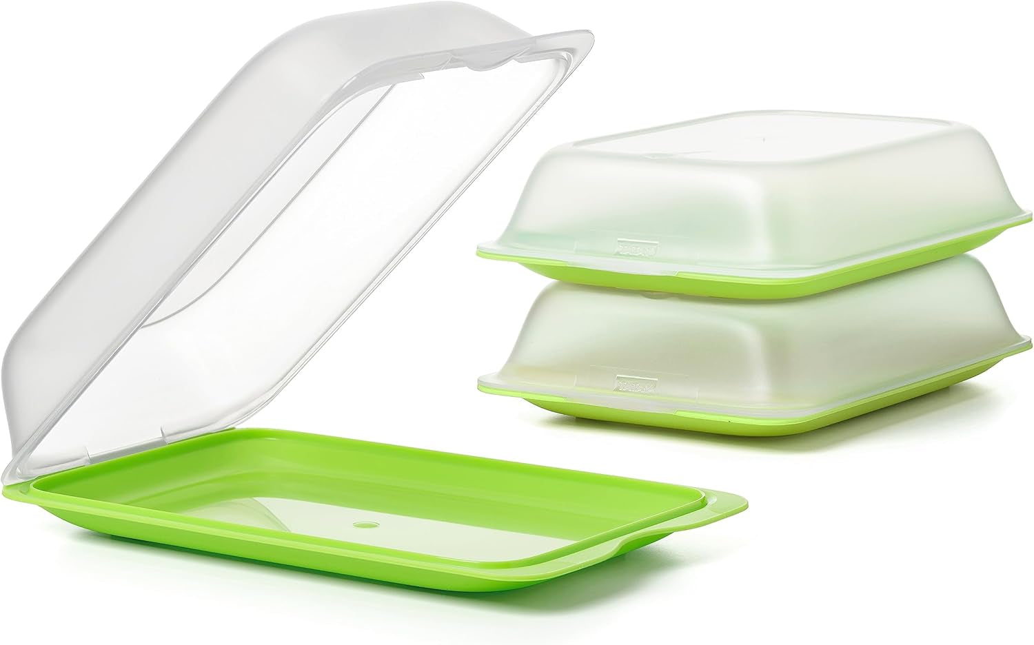 TATAY Fresh Slicer Box Set da 4, senza BPA, riutilizzabile, impilabile, lavabile in lavastoviglie e MWO, colori casuali. Misure 17 cm x 3,2 cm x 25,2 cm Scatole per alimenti Naty Shop Contenitore per salsicce - Set da 3 - Maxi