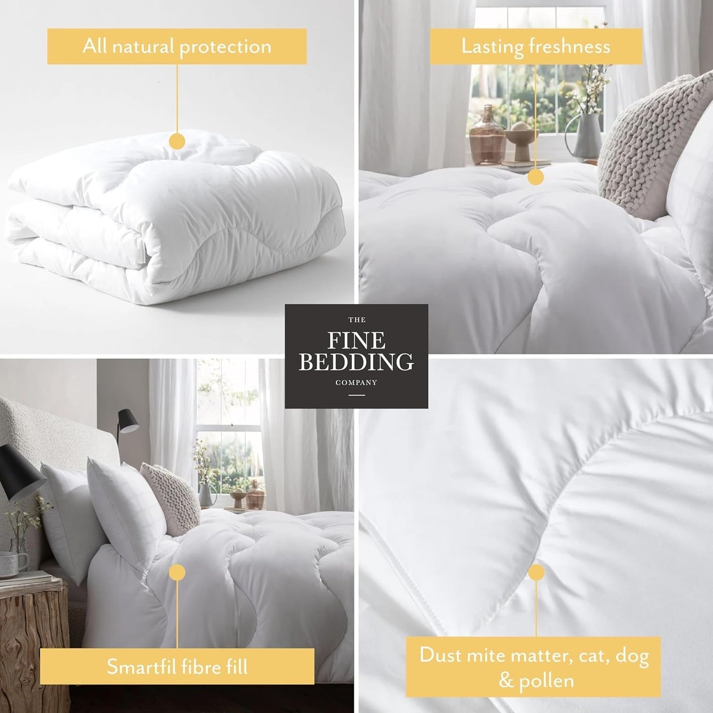 Piumino Allergy Defence, 4.5 Tog, realizzato con materiali riciclati, anallergico e ipoallergenico, letto Super King Size Piumini e Trapunte Naty Shop