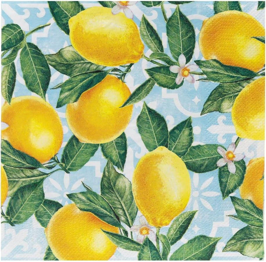 Talking Tables 20 tovaglioli di carta limone confezione da 20 | Stoviglie usa e getta a tema vivace per riunioni memorabili, feste estive, addio al nubilato, pranzi, luminosi