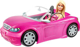 Bambola Barbie decappottabile con glitter rosa, pneumatici realistici, logo, giocattolo dai 3 anni in su, DJR55