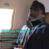 KILDOWS Cuscino per il collo dell'aereo, Cuscino da viaggio in memory foam, Cuscino da viaggio per l'aereo con maschera per gli occhi e tappi per le orecchie, Cuscino per il collo ortopedico, Ideale per viaggiare in aereo, macchina, treno Cuscini ortopedici cervicali Naty Shop