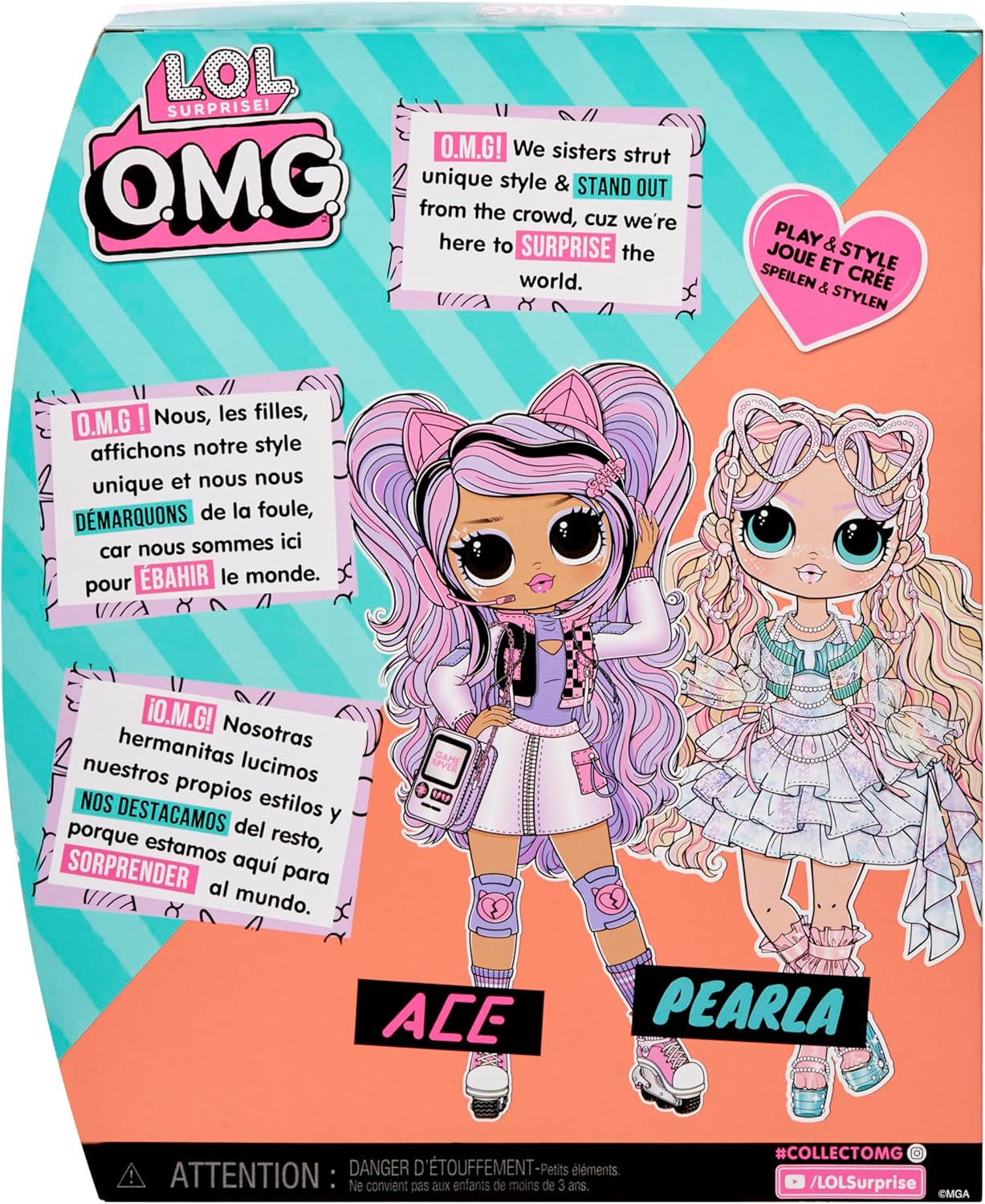 LOL Sorpresa! OMG Pearla Fashion Doll con 15 sorprese - Bambola con abito stile sirena e accessori - Dai 4 anni in su