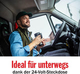 Caffettiera per camion 24V - Caffettiera per camion - Caffettiera con filtro - Caffettiera per tenere in caldo - Caffettiera con caraffa in vetro - Nera