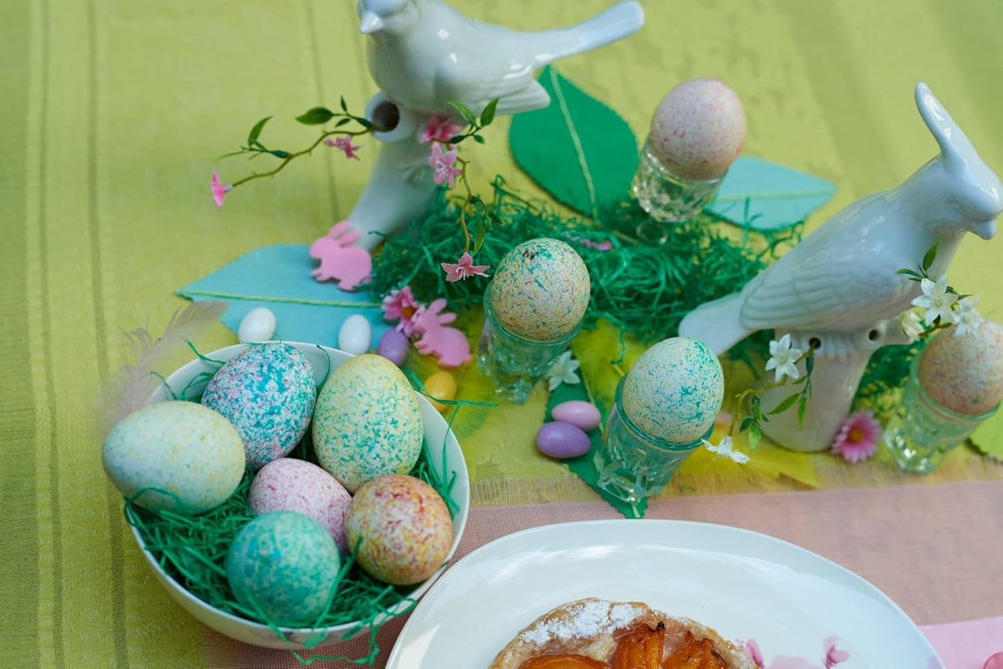 Heitmann Egg Dyes - Mix It Pastel - 3 coloranti liquidi per uova in rosa, turchese e viola, tazza, riso, stencil e guanti - Tintura facile per le uova