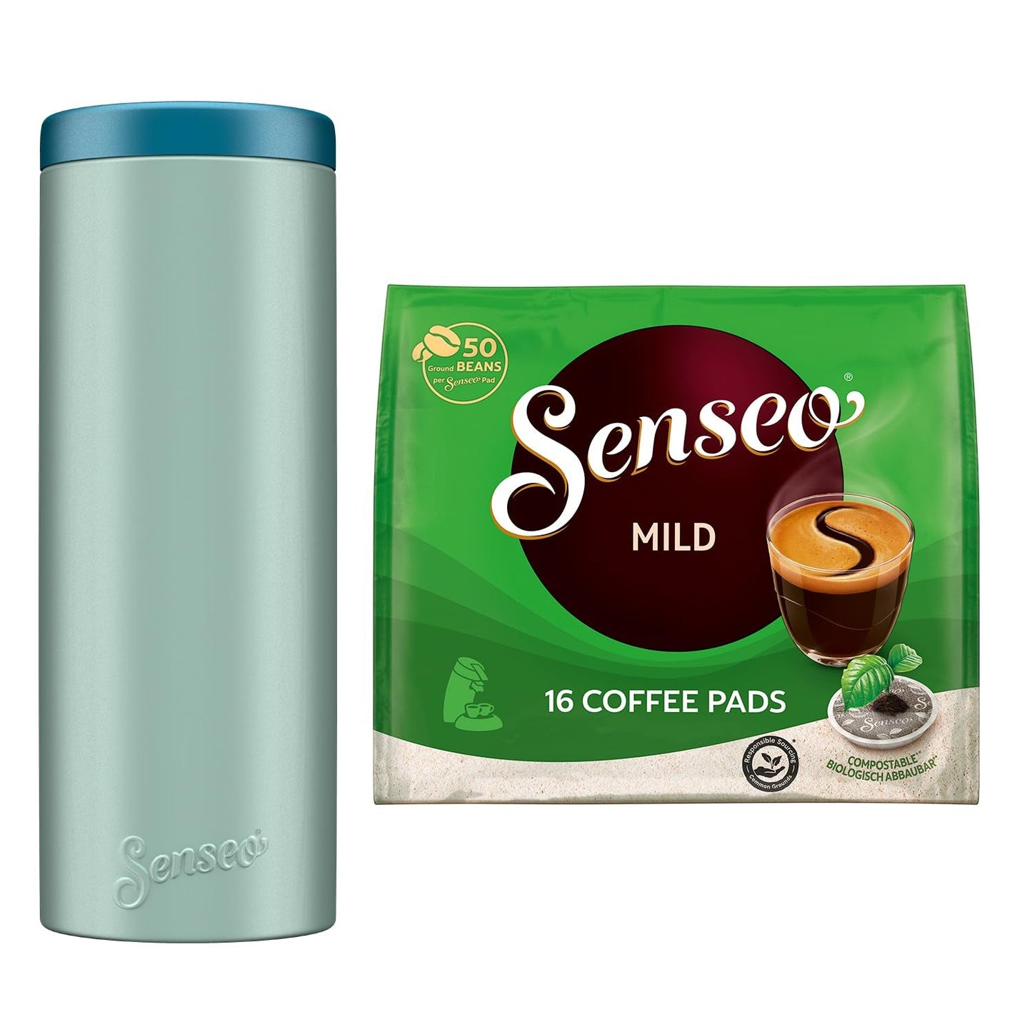 Pads Mild, 10 x 16 Getränke, 160 cialde Kaffee, incluso Pad Dose