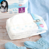 Pannolini biologici taglia 1 neonato (2-5 kg), 1 busta con 27 pannolini