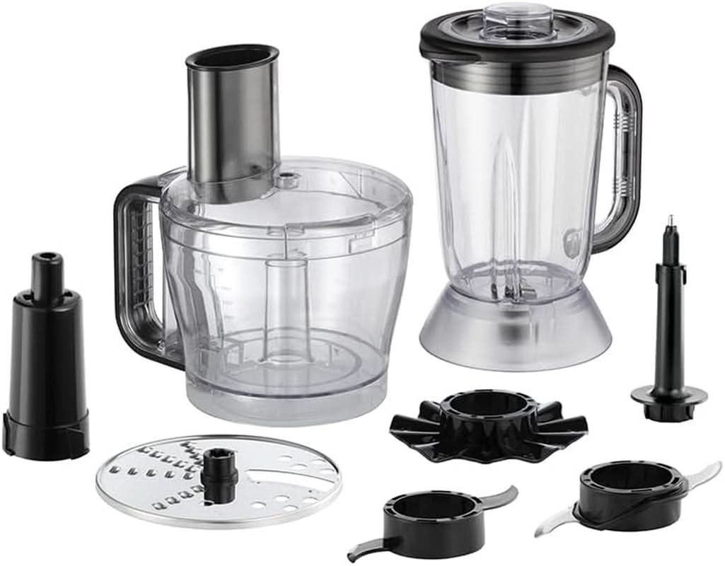 Robot da cucina Russell Hobbs [frullatore/tritaverdure/frullatore da tavolo/tritatutto/frullatore] robot da cucina (impastare, mescolare e affettare), carbone opaco Kitchen Naty Shop