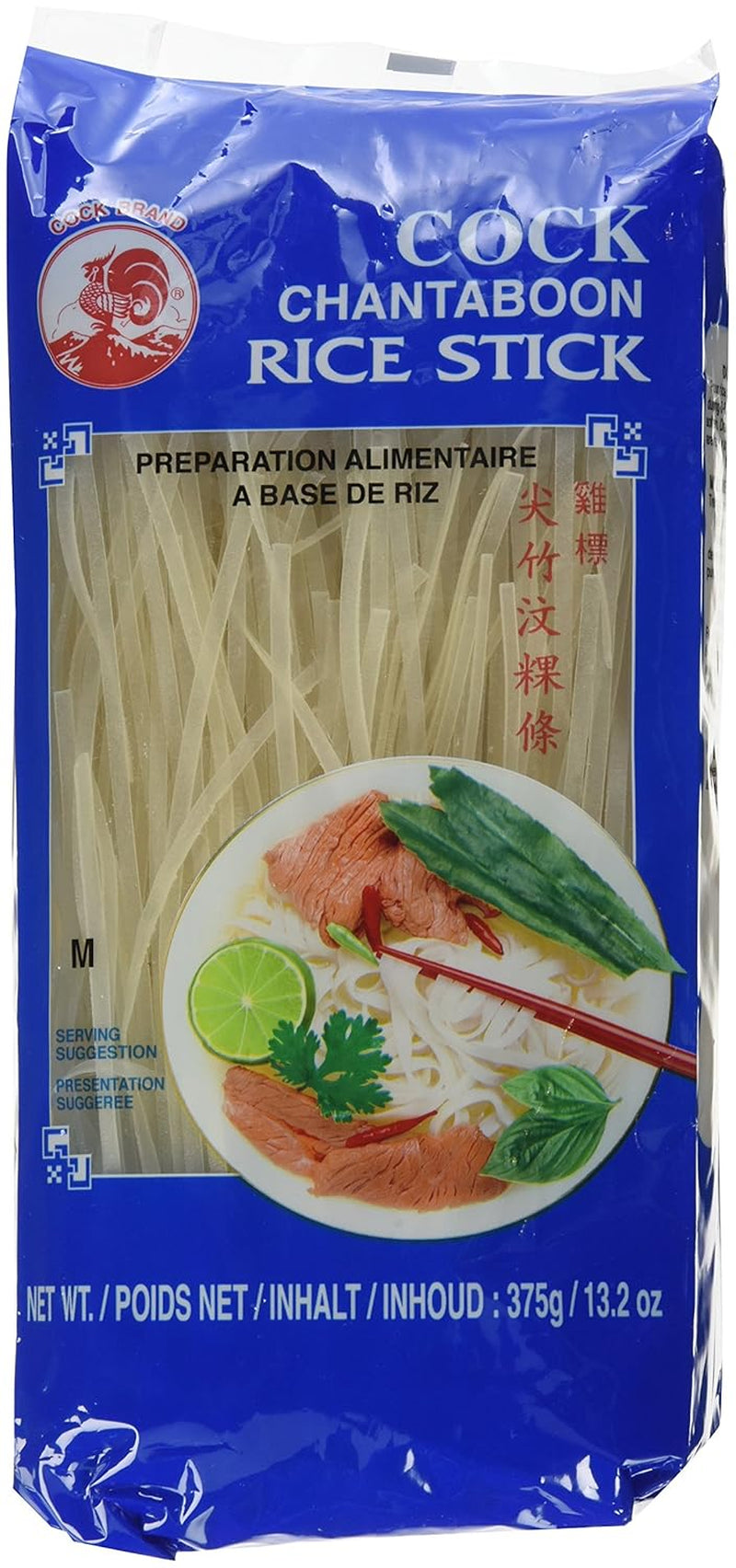 Tagliatelle di riso al gallo, 3 mm, grado 1 (1 confezione x 375 g)