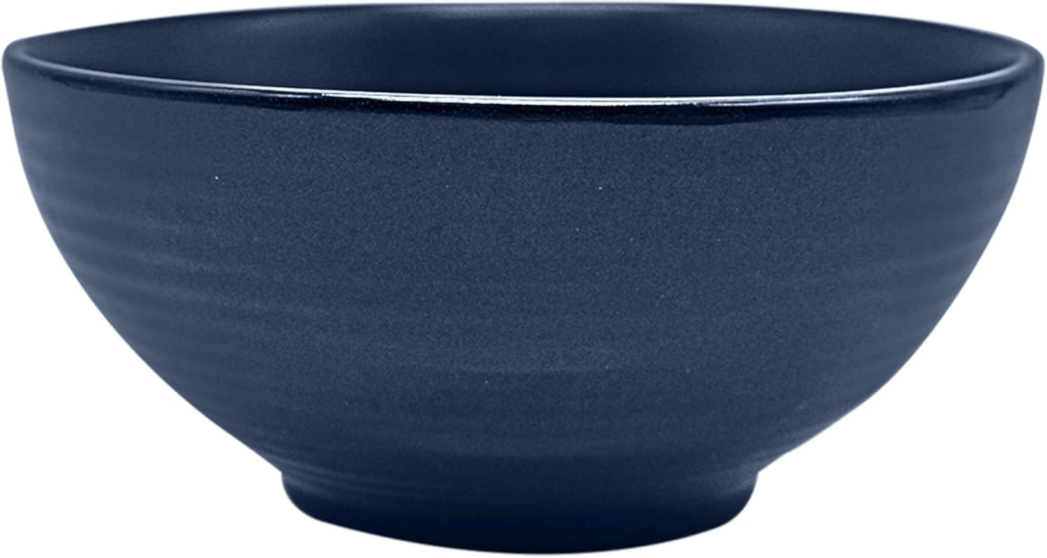 ECHTWERK "Alicia" Set di stoviglie combinate vintage da 16 pezzi Design moderno per 4 persone Elegante set di stoviglie in gres blu scuro con 4 piatti 4 piatti laterali 4 ciotole 4 tazze da tè