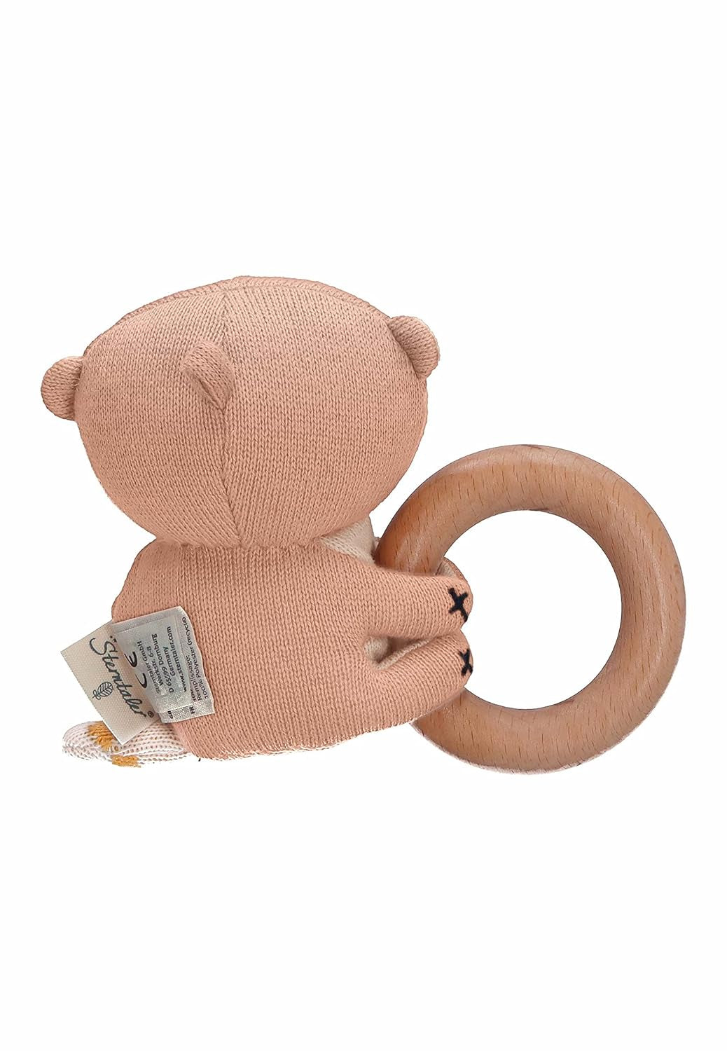 Sterntaler Baby Jungen Greifling Baby Holz Greifling Otti - Giocattolo per bebè, giocattolo da afferrare, anello da afferrare in legno per bambini - bio Bebe Toys Naty Shop