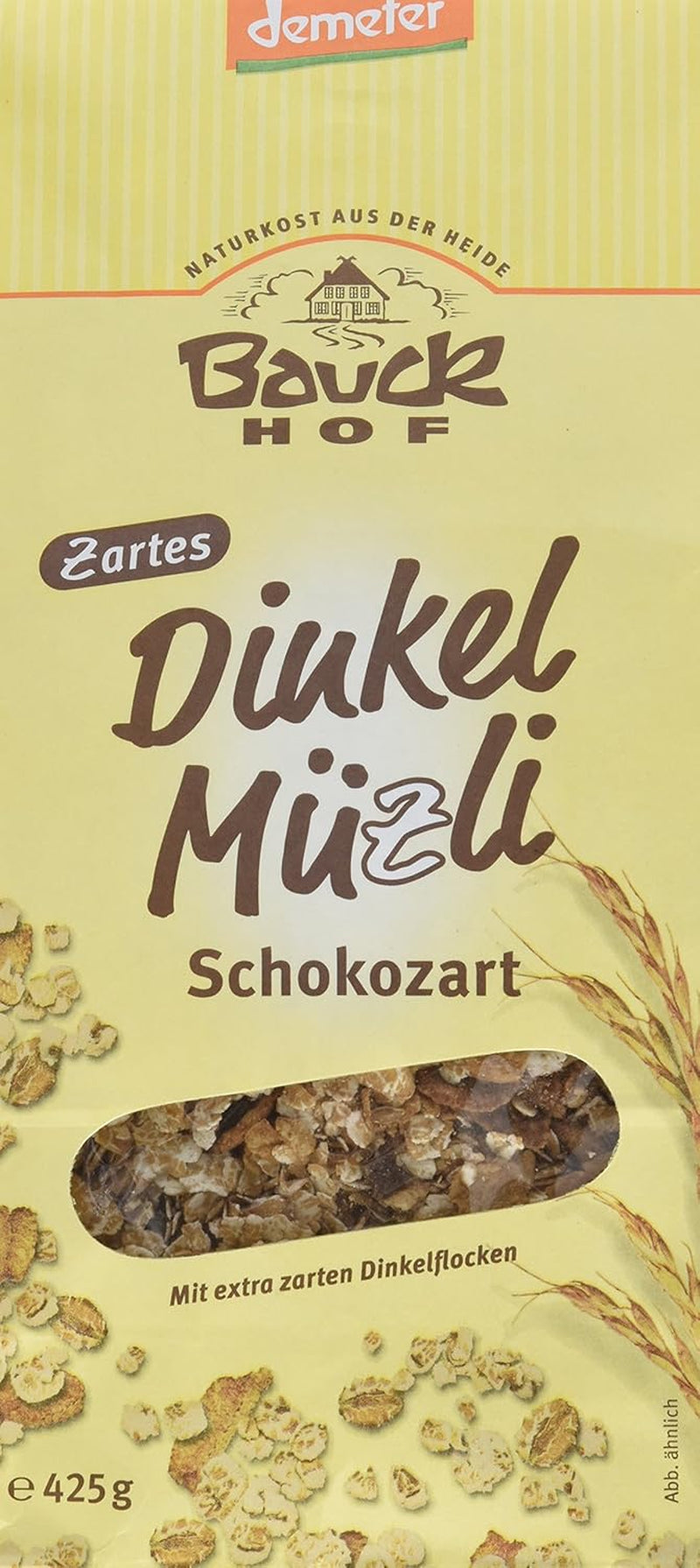 Bauck HOF Dinkelmüsli Schokozart, 425G (1a confezione) Cereali Naty Shop 850 G (1a confezione)