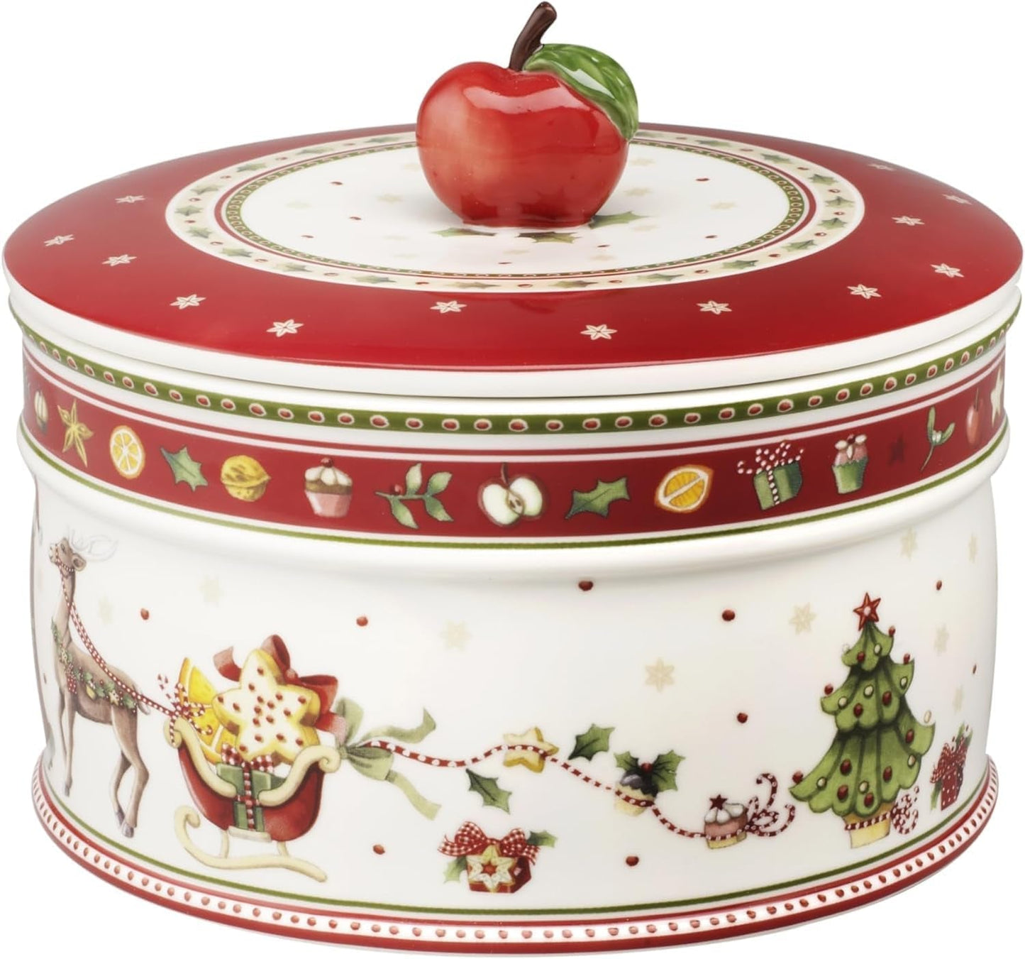 Villeroy & Boch - Winter Bakery Delight Piccola Scatola Portaoggetti, Scatola per Biscotti di Natale in Ceramica, Scatola di Natale, Scatola per Biscotti, Scatola per Biscotti, Scatola in Ceramica con Coperchio, Scatola per Dolci, Scatole per Alimenti in Porcellana Premium Naty Shop L