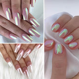 Polvere per unghie cromata Aurora Ice Shimmer Polvere di pigmenti cromati 4 pezzi Polvere cromata Nägel Nail Art Nageldesign