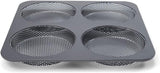 Hamburgerbrötchen, Perforiert, Antihaftbeschichte, 4 Runde Mulden Mit Je 12 Cm, Pfannengröße 28 X 28 Cm, 2.5 Cm Tief, Mittelgroß, Schwarz Stampi e vassoi per dolci Naty Shop