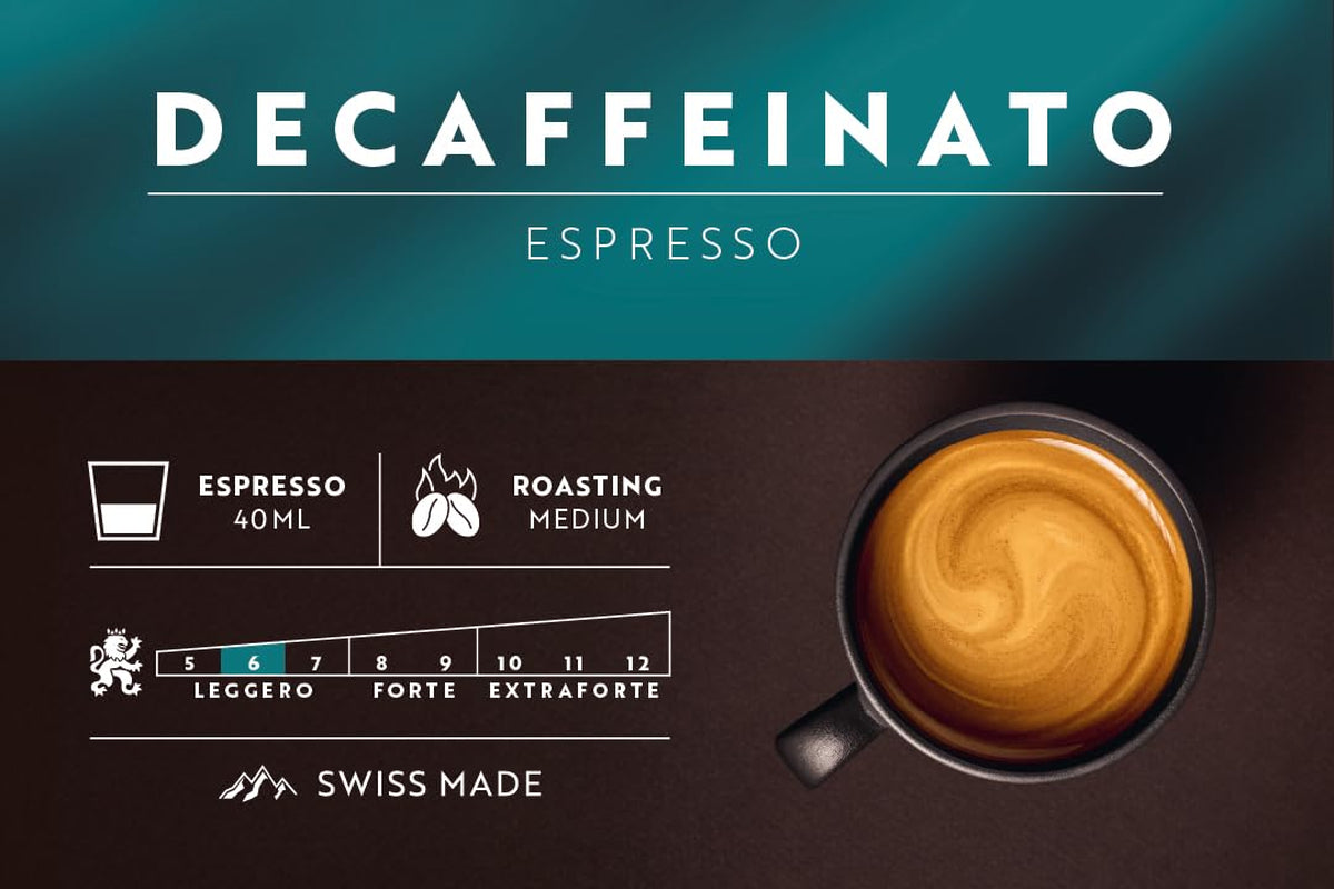 Café Royal Espresso Decaffeinato – Capsule di caffè compatibili Nespresso®, 100% Arabica, Intensità 6/12, Rainforest Alliance, decaffeinato, 36 capsule