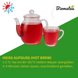 Tè alla frutta – 100 g Miscela di frutta aromatizzata con mela, ibisco e cannella – Busta con chiusura a zip, ca. 25 tazze – Senza additivi, confezionato in Germania