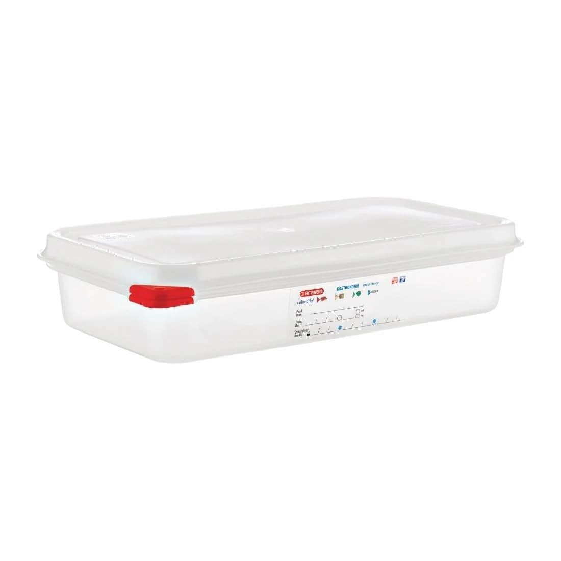 03352 Contenitori per alimenti in polipropilene con coperchio, GN 1/3, 2,5 l, 65 mm, con maniglia, 4 pezzi Contenitori per alimenti Naty Shop