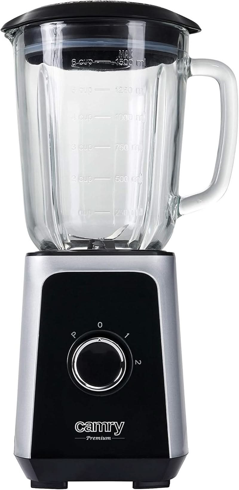 CR 4077 Robot da cucina con contenitore in vetro da 1,5 l, frullatore, mixer ad alta efficienza, mahlung, Eis-Zerkleinerung, Pulsfunktion, Edelstahlklingen, 2 Geschwindigkeiten, 1000W, Nero/Argento Kitchen Naty Shop