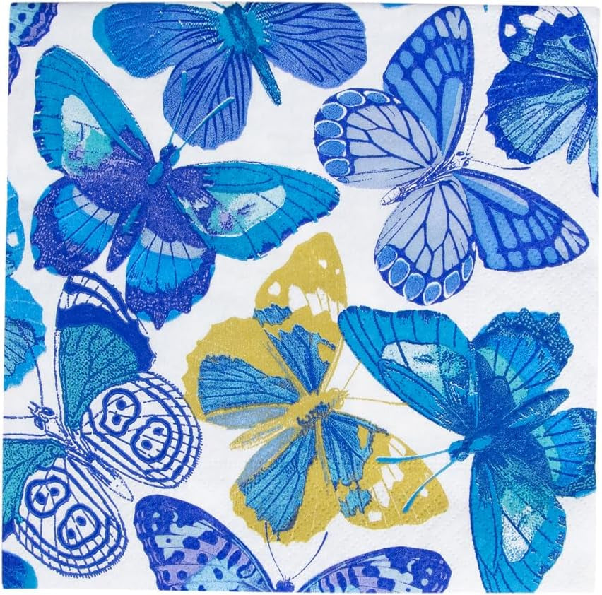 Tovaglioli Butterfly, blu, confezione da 20 pezzi