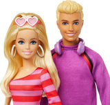 Barbie Fashionistas Set con 2 bambole alla moda e 6 accessori, bambole alla moda Barbie e Ken su rotelle, personaggi da collezione del 65° anniversario, bambole HXK90 Naty Shop