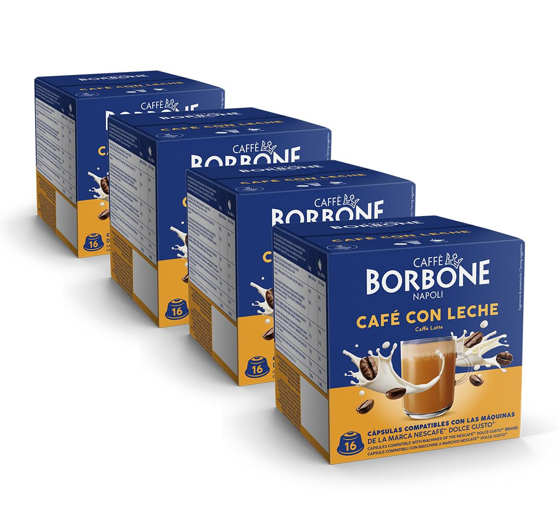 Caffè Borbone Café au Lait - 64 Kapseln - Lösliches Pulvergetränk mit Milchpulver und Instantkaffee - Compatibile con Kaffeemaschinen der Marke Nescafè®* Dolce Gusto®*