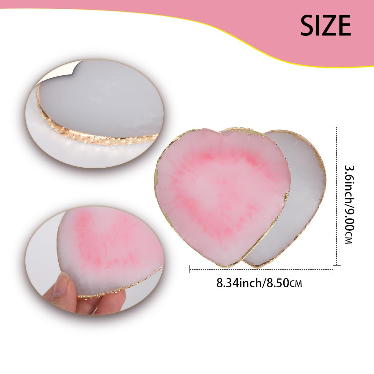 Resin Maniküre Palette 2 Stück Nägel Zubehör Maniküre Gemalt Palette Nageldesign Nail Art Maniküre Werkzeug(Liebe)